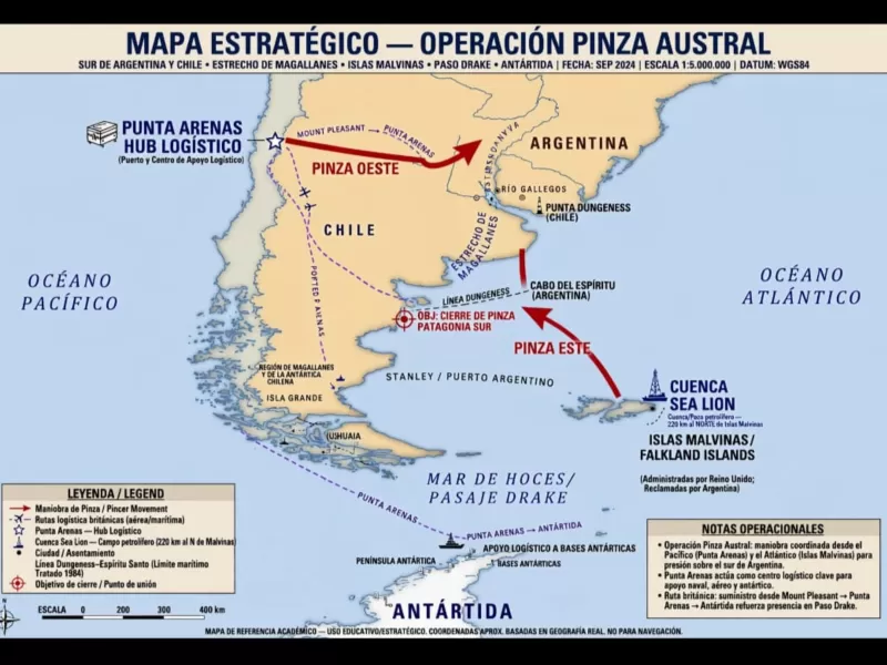 Un paper advierte que Malvinas y Punta Arenas podr&iacute;an cercar la proyecci&oacute;n argentina hacia el extremo sur