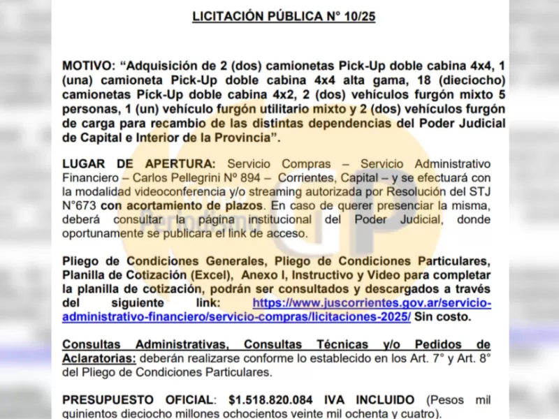 El gobernador de Corrientes habl&oacute; de crisis, pero avanz&oacute; con una compra millonaria de camionetas oficiales