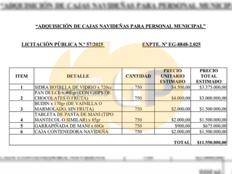 En Mendoza denuncian que la gestión de Gustavo Aguilera compró más cajas navideñas que empleados municipales