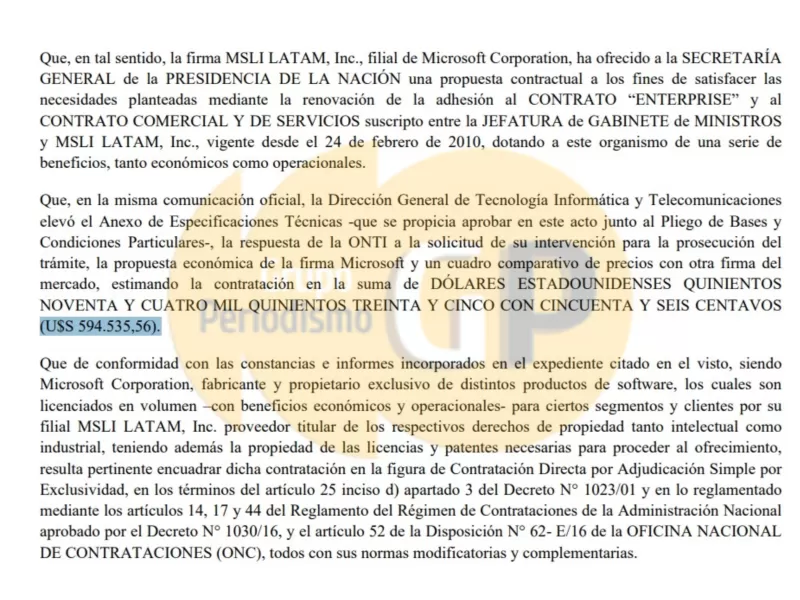 Karina Milei autoriz&oacute; un gasto de casi 600 mil d&oacute;lares para renovar licencias de Microsoft por tres a&ntilde;os