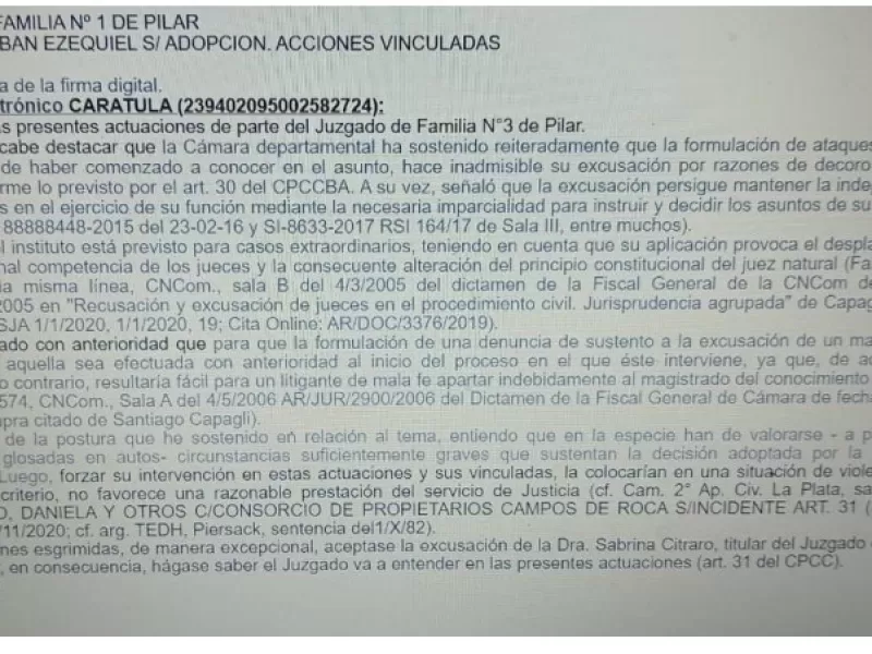 Evalúan iniciar juicio político a una jueza de Familia en Pilar