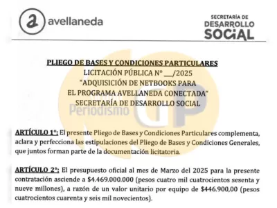 Avellaneda enfrenta polémica por licitación de netbooks con un sobreprecio millonario