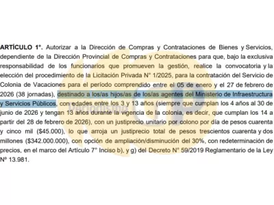 Axel Kicillof destina en Buenos Aires más de 340 millones para colonias exclusivas para hijos de empleados públicos