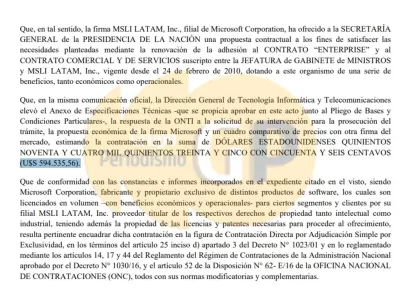Karina Milei autoriz&oacute; un gasto de casi 600 mil d&oacute;lares para renovar licencias de Microsoft por tres a&ntilde;os